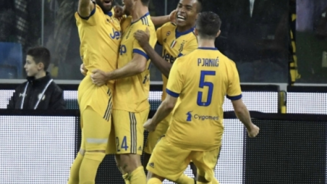 I giocatori della Juventus in festa dopo il goal (fonte Sky Sport)