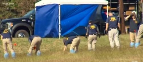 Area where police discovered child’s body in Texas. (Image from WFAA/YouTube)