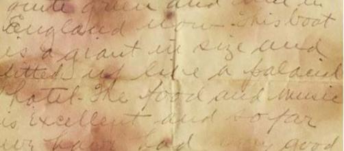 La lettera di Holverson alla madre scritta sul Titanic