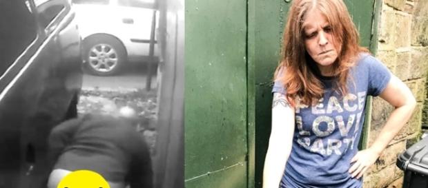 Britânica teve que jogar água no homem para ele ir embora da frente de sua casa (Foto: Reprodução/Mercury Press) Britânica teve que jogar água no homem para ele ir embora da frente de sua casa (Foto: Reprodução/Mercury Press)