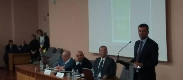 Tucci, Uricchio, Voza e Decaro in aula Moro Tucci, Uricchio, Voza e Decaro in aula Moro
