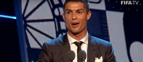 Cristiano Ronaldo at the Fifa Best Football Awards 2017. [Photo via FIFATV/YouTube Screen Cap]