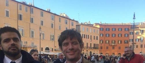 Pippo Civati durante il presidio contro il Rosatellum (Foto esclusiva: Caterina Lupo)