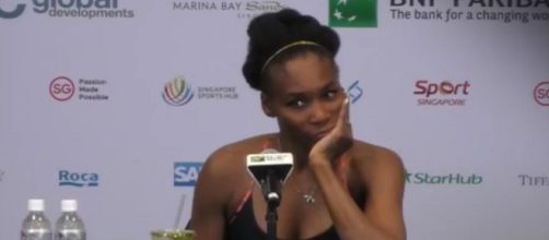 Venus Williams during a press conference after her win over Ostapenko in Singapore/ Photo: screenshot via WTA channel on YouTube