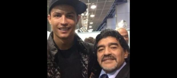 Diego Armando Maradona y Cristiano Ronaldo Diego Armando Maradona y Cristiano Ronaldo