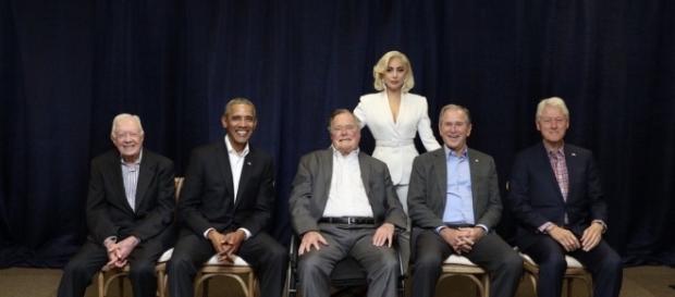 Lady Gaga joined five living presidents to raise funds for storm victims at One America Appeal. xoxo, Gaga/Twitter Lady Gaga joined five living presidents to raise funds for storm victims at One America Appeal. xoxo, Gaga/Twitter