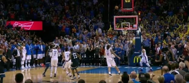 The buzzer-beater shot of Andrew Wiggins. Imgae credit: NBA/YouTube The buzzer-beater shot of Andrew Wiggins. Imgae credit: NBA/YouTube