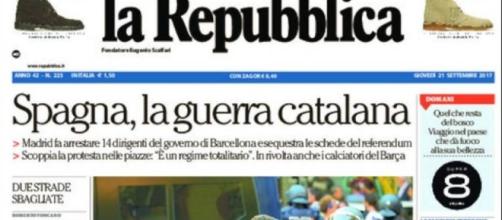 Cómo informó el diario italiano La Repubblica sobre incidentes en Cataluña con detenciones.