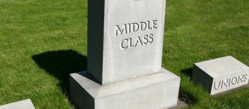 Middle Class Gravestone: Dead by Student Debt. Image via DonkeyHotey - Flickr