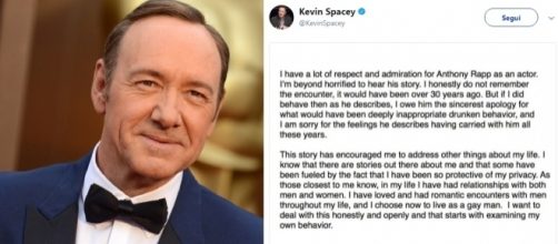 Il tweet in cui Kevin Spacey confessa di essere gay