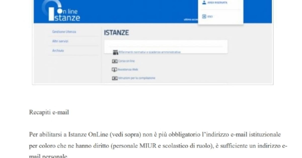 Domanda Ata come accedere ad Istanze Online