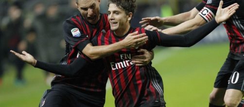 Locatelli (Milan) esulta dopo il gran gol messo a segno nella passata sfida tra Milan e Juventus