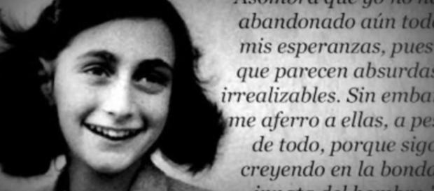 Ana Frank y un fragmento de su famoso Diario Ana Frank y un fragmento de su famoso Diario