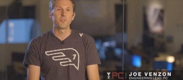Bungie's Joe Venzon wearing a Seven Seraphs shirt. - YouTube/Bungie Bungie's Joe Venzon wearing a Seven Seraphs shirt. - YouTube/Bungie