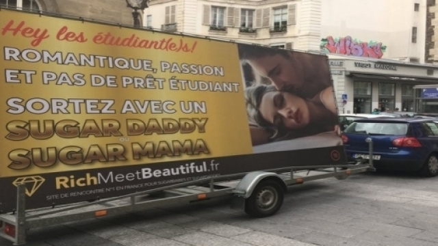 Sugar Daddy : Une publicité incitant les étudiantes à se prostituer circule depuis lundi à Paris.