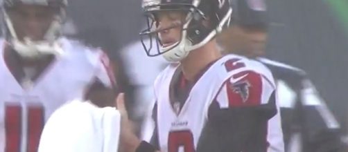 The Falcons beat the Jets in the pouring rain - via YouTube/NFL