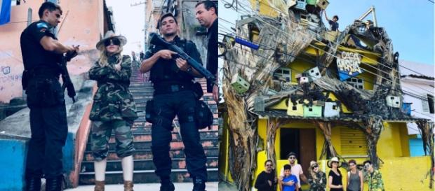 Madonna e la foto dello scandalo, a Rio de Janeiro accanto a dei poliziotti Madonna e la foto dello scandalo, a Rio de Janeiro accanto a dei poliziotti