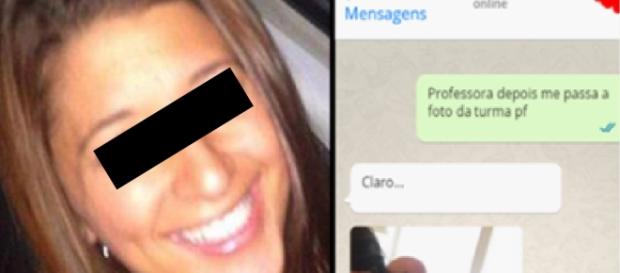 Professora erra e manda foto para aluno Professora erra e manda foto para aluno