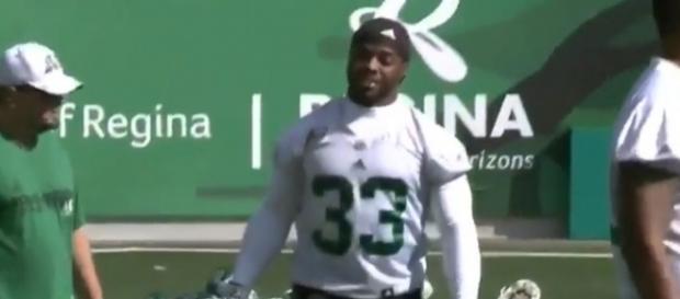 Trent Richardson with the Saskatchewan Roughriders. -- YouTube screen capture / CFL Insider Trent Richardson with the Saskatchewan Roughriders. -- YouTube screen capture / CFL Insider