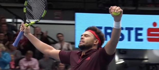 Jo-Wilfried Tsonga celebrating a win in Vienna/ Photo: screenshot via ATPWorldTour channel on YouTube Jo-Wilfried Tsonga celebrating a win in Vienna/ Photo: screenshot via ATPWorldTour channel on YouTube