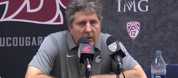 Mike Leach speaks to media following WSU vs. Arizona game. -- YouTube screen capture / WSUCougarAthletics Mike Leach speaks to media following WSU vs. Arizona game. -- YouTube screen capture / WSUCougarAthletics