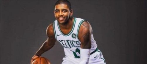 Kyrie Irving in his new Celtics' jersey [CliveParody / YouTube screencap]