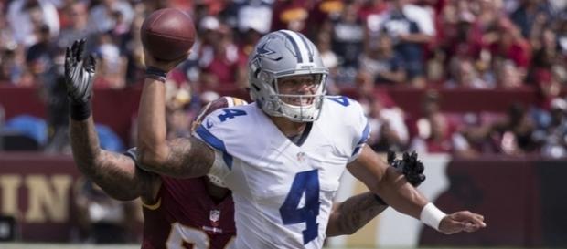 Dallas Cowboys' Dak Prescott in action against the Washington Redskins. (Image Credit: Keith Allison/Flickr — CC BY-SA 2.0) Dallas Cowboys' Dak Prescott in action against the Washington Redskins. (Image Credit: Keith Allison/Flickr — CC BY-SA 2.0)