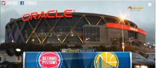 The Golden State Warriors hosted the game at Oracle Arena against the Detroit Pistons. (Image Credit: MLG Highlight/YouTube screencap)