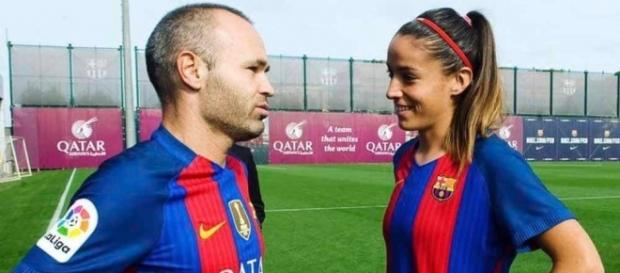 Iniesta y Olga García se ven de igual a igual. Iniesta y Olga García se ven de igual a igual.