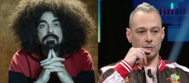 Caparezza a sinistra, Fabri Fibra a destra Caparezza a sinistra, Fabri Fibra a destra