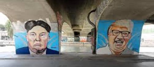Donald Trump and Kim Jong-un graffiti. Image Credit: Bwag/ Wikipedia Creative Commons