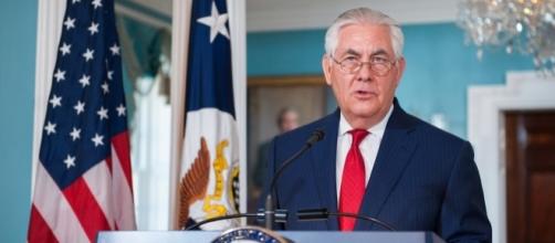 Secretary of State Rex Tillerson addressing the media. / [Image by U.S. Department of State via Flickr, U.S. Government Work]