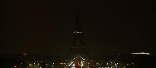 The Eiffel Tower in Paris goes dark for two tragedies, in Las Vegas and Marseilles. (Image Credit: Associated Press/YouTube)