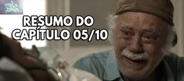 Seu Abel (Tonico Pereira) visita seu filho Zeca (Marco Pigossi) à beira da morte Seu Abel (Tonico Pereira) visita seu filho Zeca (Marco Pigossi) à beira da morte