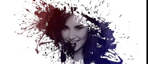 Demi Lovato - Pixabay splash red and blue.
