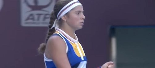 Jelena Ostapenko at 2017 China Open in Beijing (via WTA official channel/YouTube)