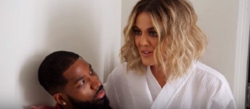 Khloe Kardashian and Tristan Thompson. (Image via E!/YouTube screengrab)