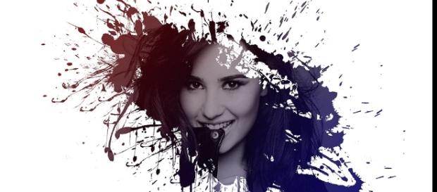 Demi Lovato - Pixabay splash red and blue. Demi Lovato - Pixabay splash red and blue.