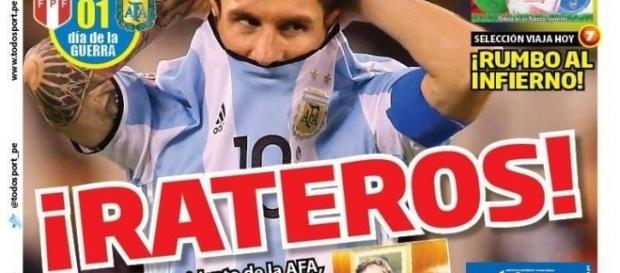 La portada del diario peruano "Todo Sport" La portada del diario peruano "Todo Sport"