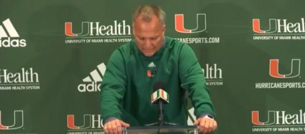 Mark Richt addresses the media after practice to discuss Saturday’s game vs. Florida State. Miam Hurricanes Football|Facebook Mark Richt addresses the media after practice to discuss Saturday’s game vs. Florida State. Miam Hurricanes Football|Facebook