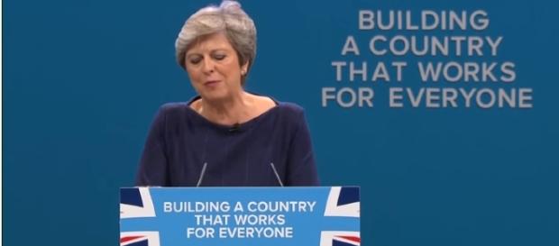 Theresa May's Tory conference speech - Image - Guardian Wires | YouTube Theresa May's Tory conference speech - Image - Guardian Wires | YouTube