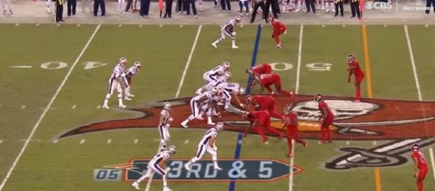 Tom Brady was in action against the Tampa Bay Buccaneers on October 5. -- Youtube screen capture / CBS Sports Tom Brady was in action against the Tampa Bay Buccaneers on October 5. -- Youtube screen capture / CBS Sports