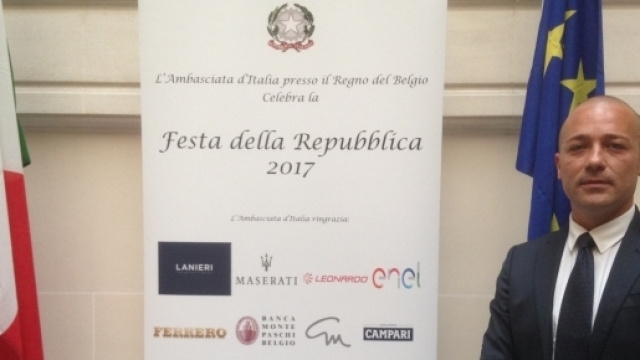 Il dottor Tartaglione in occasione della Festa della Repubblica 2017 presso l'Ambasciata d'Italia in Belgio.