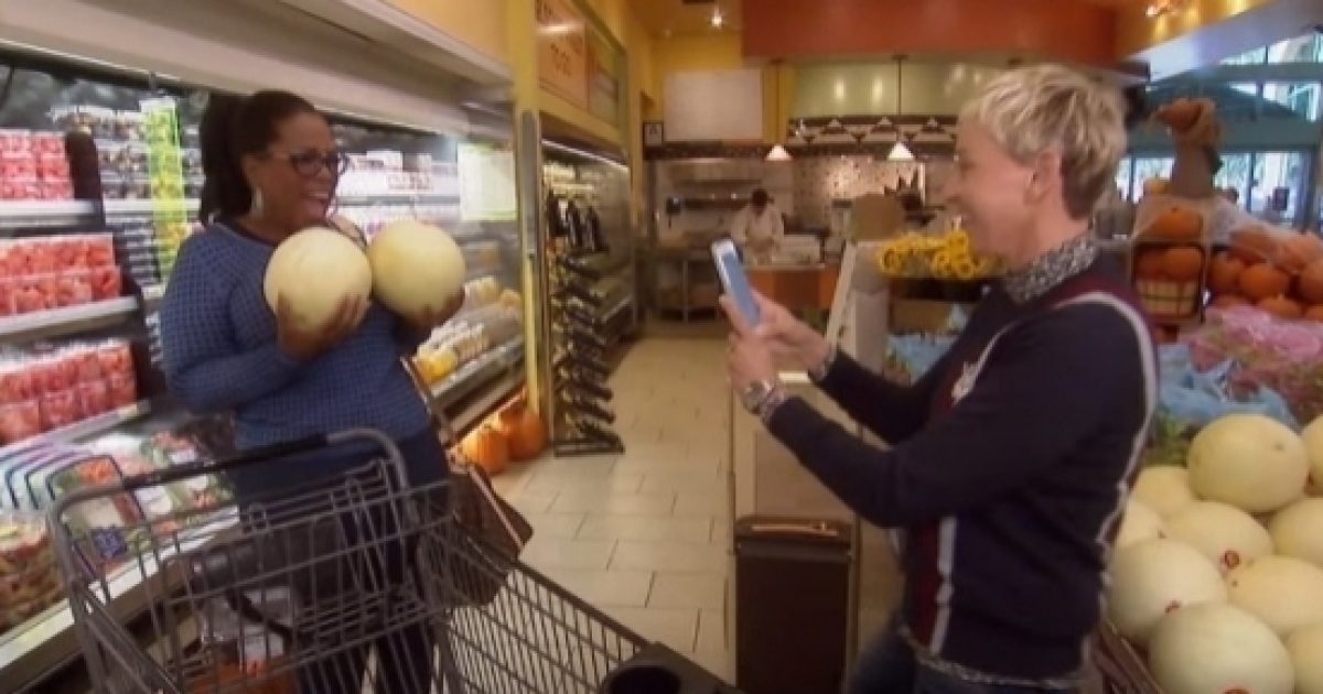 Ellen DeGeneres goes grocery shopping with Oprah Winfrey