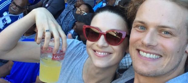 Sam Heughan and Caitriona Balfe has a good chemistry on-screen and are good friends off-screen. (Image Credit: Outlander Barcelona/YouTube) Sam Heughan and Caitriona Balfe has a good chemistry on-screen and are good friends off-screen. (Image Credit: Outlander Barcelona/YouTube)