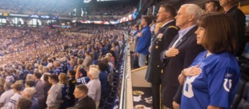 Mike Pence at NFL game, via Twitter