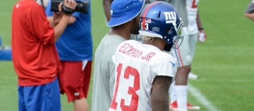 Odell Beckham Jr. at training camp - (Image Credit:Tom Hanny/Wikimedia Commons)