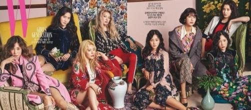 Girls' Generation on W Korea’s August issue. [Image Credit: GirlsGeneration/Twitter]