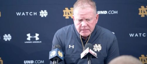 Brian Kelly and the Irish are climbing the polls. [Image Credit: WatchND/YouTube]