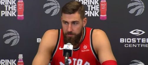 Jonas Valanciunas is a salary-dump candidate for Raptors. (Image Credit: Raptors channel/Youtube)